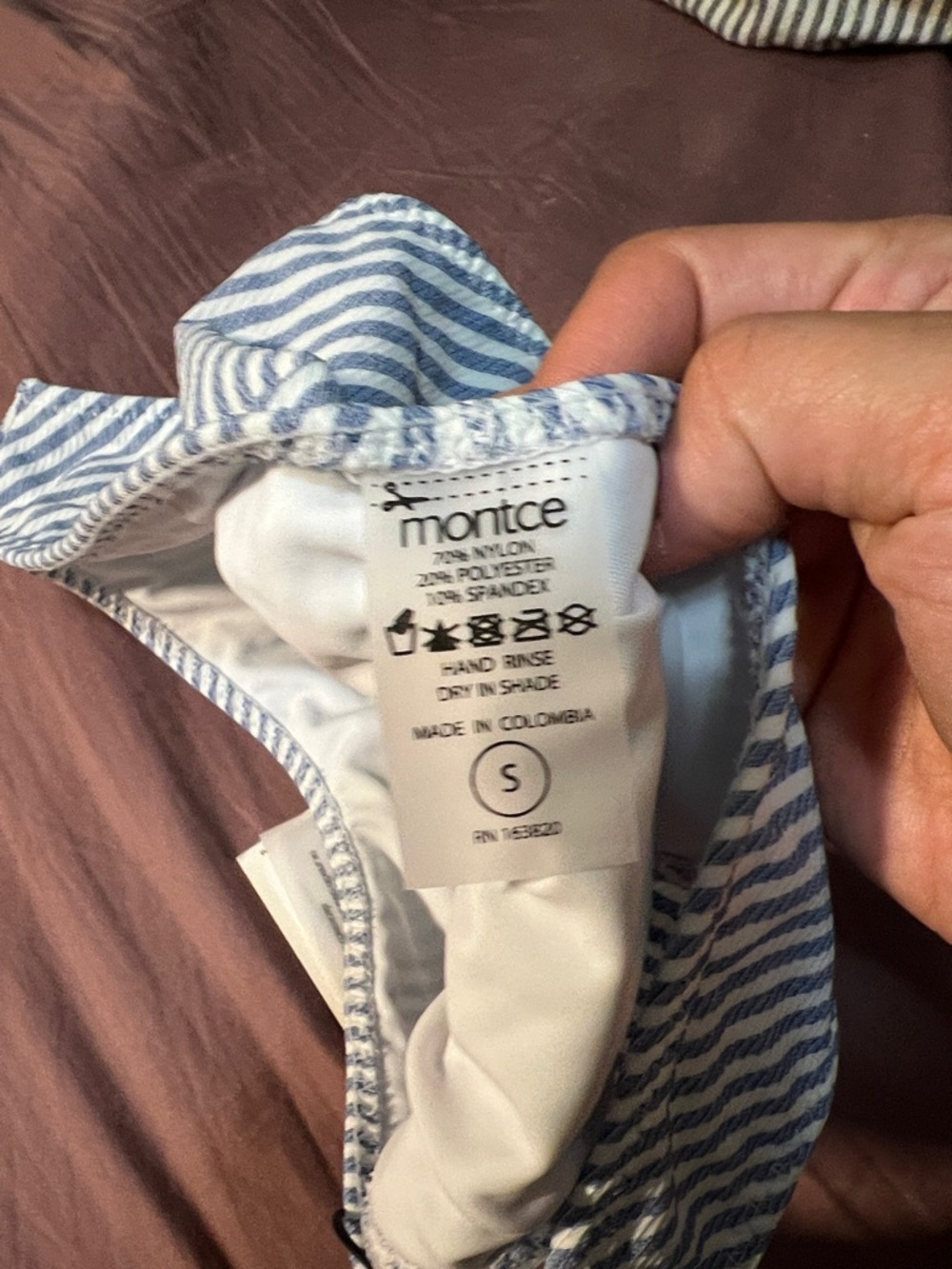 Montce Blue and White Striped Bandeau Bikini - Picture 7 of 14